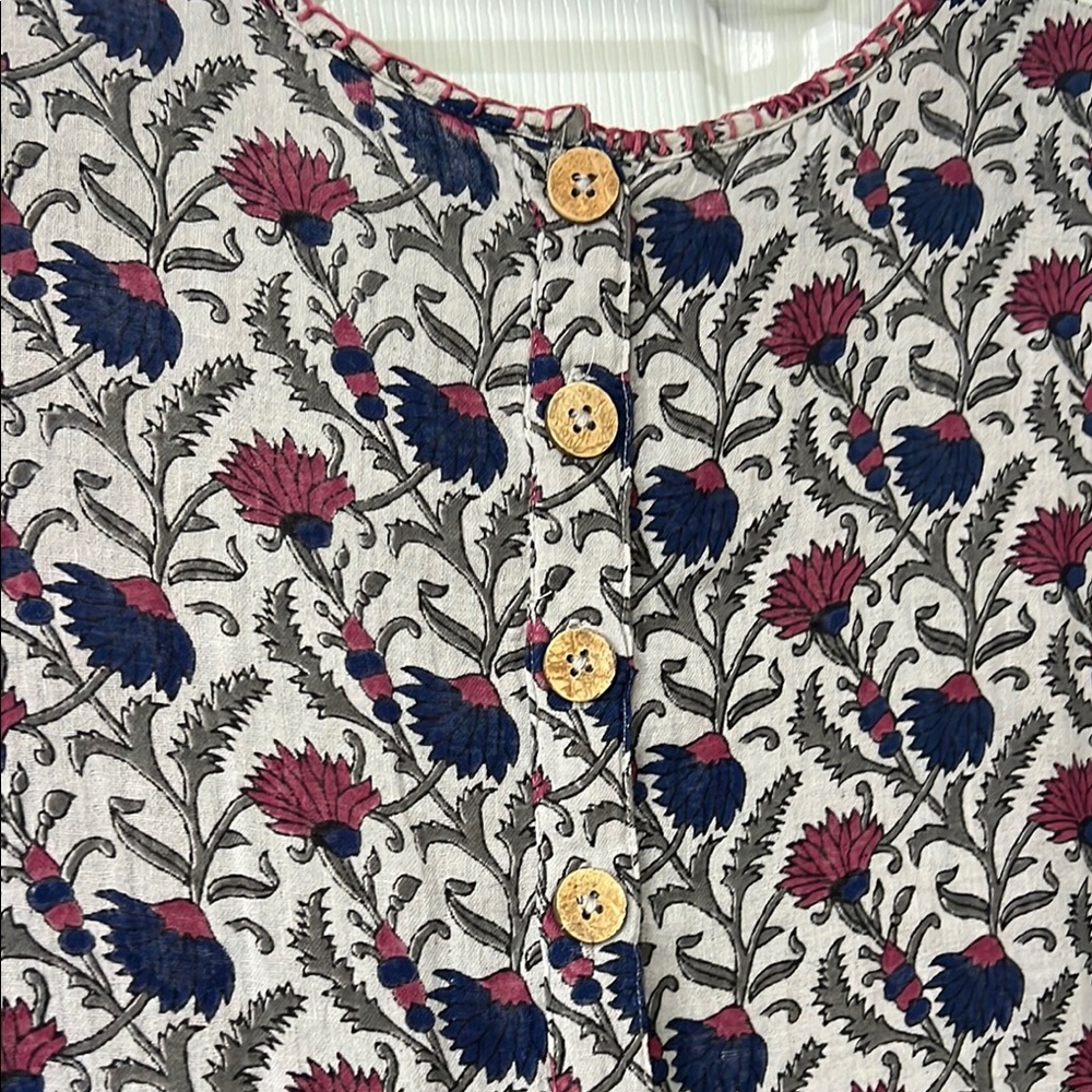 NATURAL LIFE Floral Midi Dress - Red and Blue - Picture 8 of 8